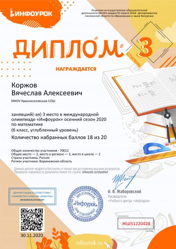 Диплом проекта infourok.ru №ЖШ51220428